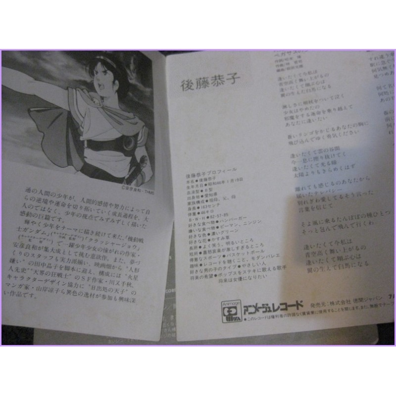 Arion Pegasus no Shoujo - Kyoko Goto 45 vinyl record Disco EP 7ags-5