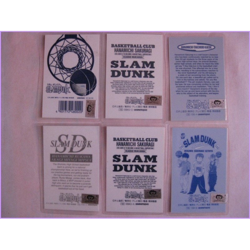 Slam Dunk set 6 lamicard Original Japan Anime manga 90s Laminated Card Inoue