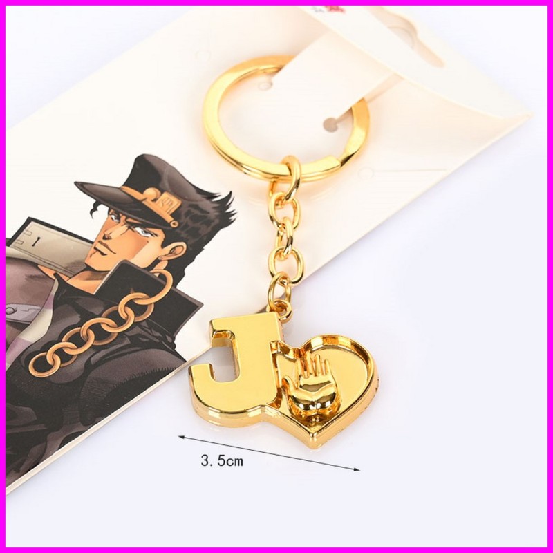 JOJO Bizzarre Adventure Portachiavi Jotaro Logo Gold Keychain ky24950