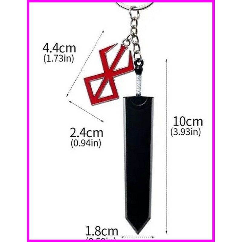Berserk Sword Dragon Slayer Keychain Portachiavi Gatsu A