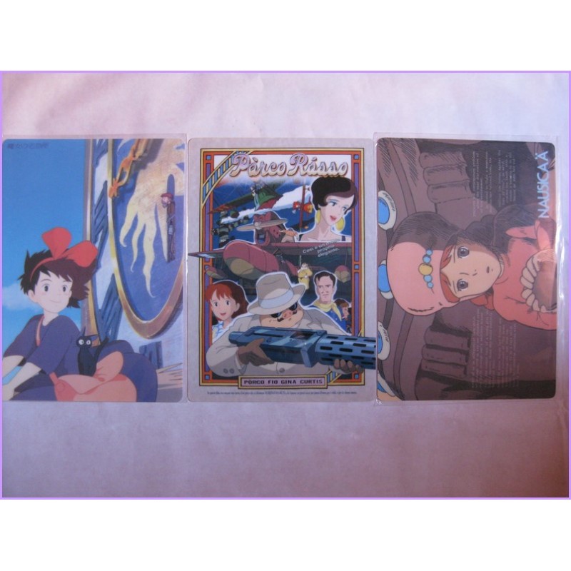Studio Ghibli Miyazaki Set 3 Shitajiki Nausicaa Porco Rosso Kiki
