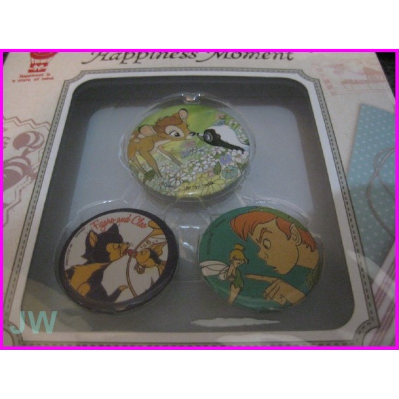 DISNEY Happines Moment 3 PIN BOX SET JAPAN Snow White Alice Bambi Spille