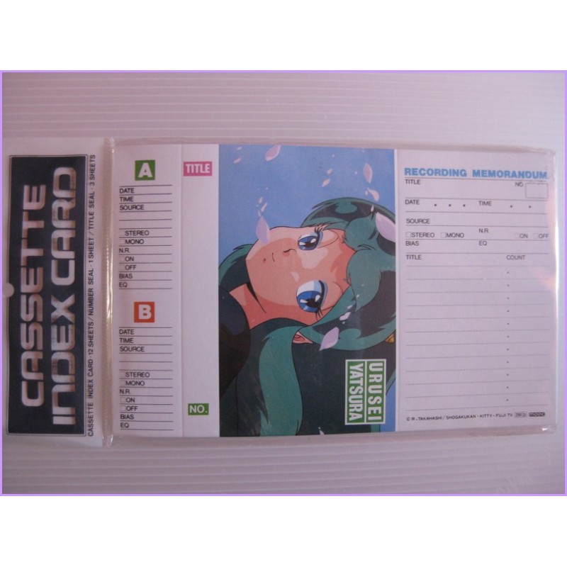 LAMU URUSEI YATSURA Lum Set L Cassette INDEX CARD Anime 80s