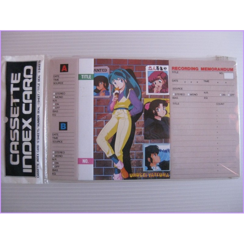 LAMU URUSEI YATSURA Lum Set M Cassette INDEX CARD Anime 80s