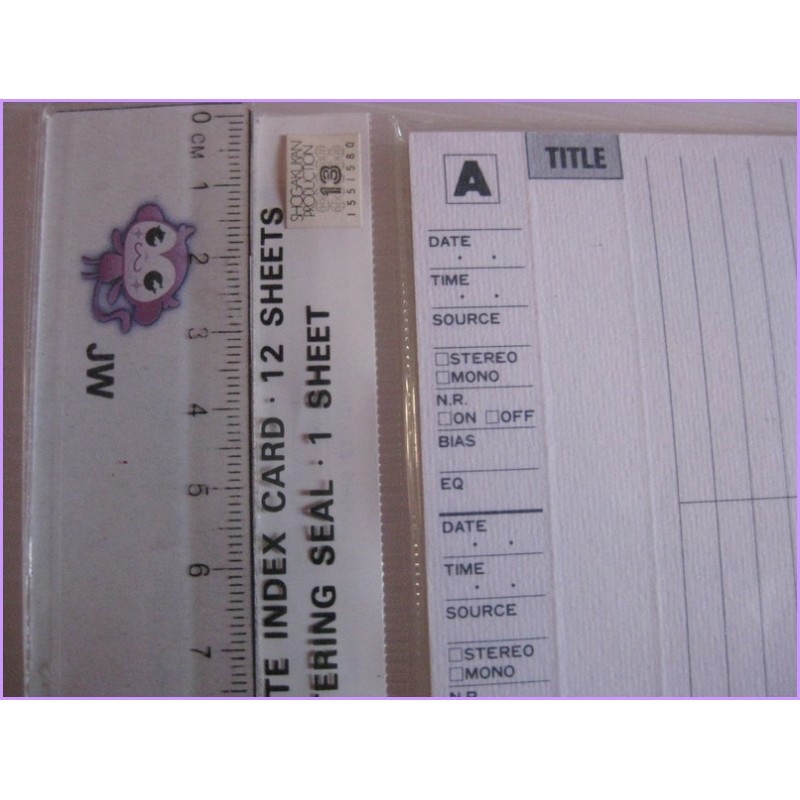 RANMA 1/2 Set B Cassette INDEX CARD Anime 90s