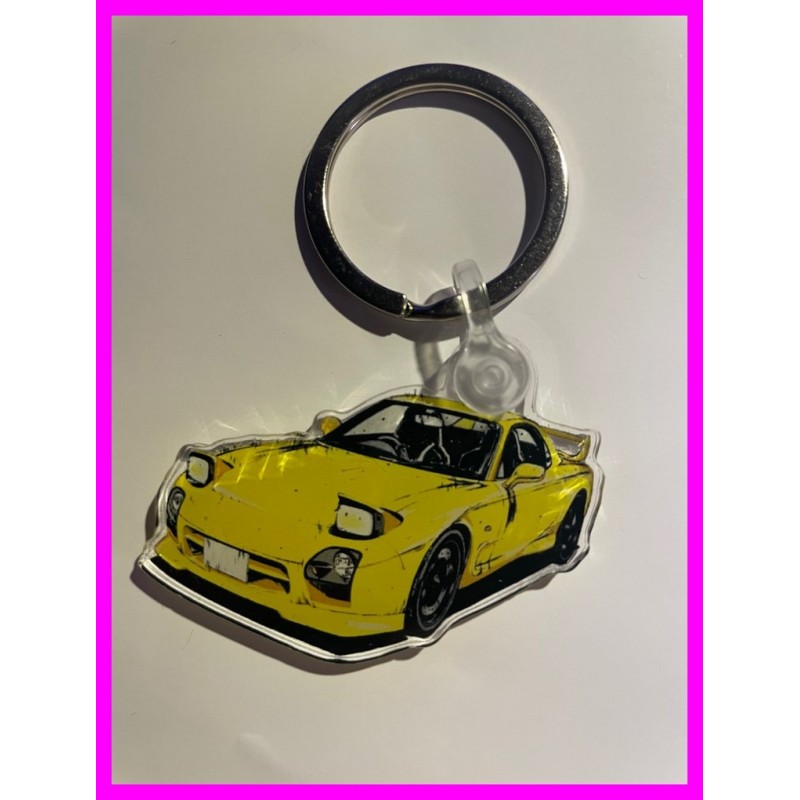 Rx7 Mazda Rotary Initial D Keychain Portachiavi JDM Acrylic