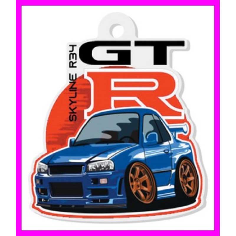 Nissan Skyline GT-R R34 Initial D Keychain Portachiavi JDM Acrylic