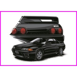 Nissan Skyline GT-R R32 Godzilla Initial D Keychain Portachiavi JDM Acrylic k210
