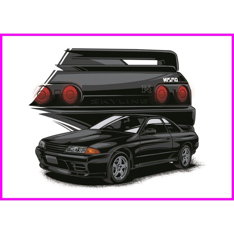 Nissan Skyline GT-R R32 Godzilla Initial D Keychain Portachiavi JDM Acrylic k210