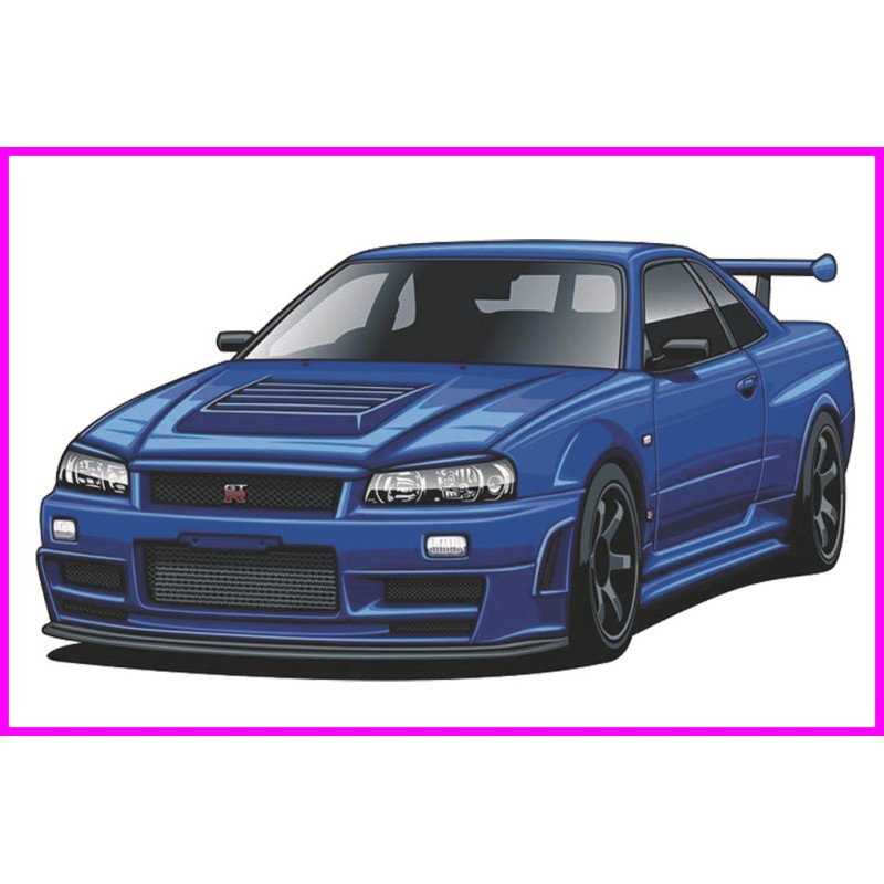 Nissan Skyline GT-R R34  Initial D Keychain Portachiavi JDM Acrylic 