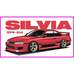 Nissan SIlvia S14 Initial D Keychain Portachiavi JDM Acrylic k215