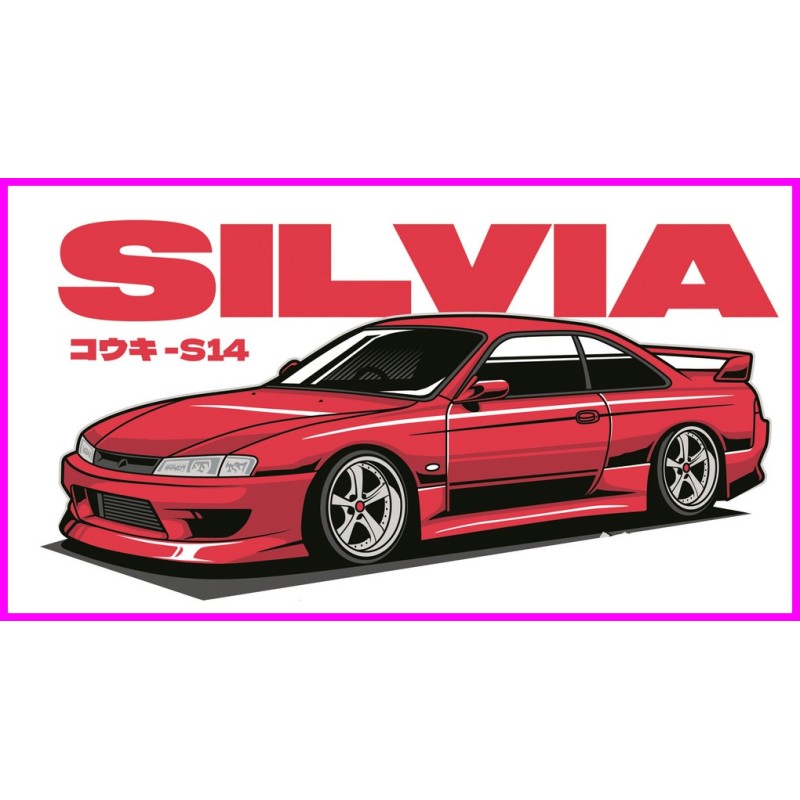 Nissan SIlvia S14 Initial D Keychain Portachiavi JDM Acrylic k215
