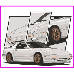 Mazda RX7 FC Rotary FC3S Initial D Keychain Portachiavi JDM Acrylic k216