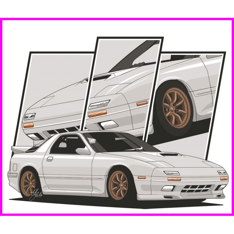 Mazda RX7 FC Rotary FC3S Initial D Keychain Portachiavi JDM Acrylic k216