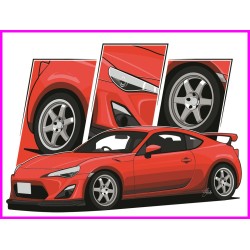 Toyota GT86 Initial D Keychain Portachiavi JDM Acrylic k219