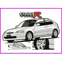 Honda Civic Type R EK9 Japan Keychain Portachiavi JDM Acrylic