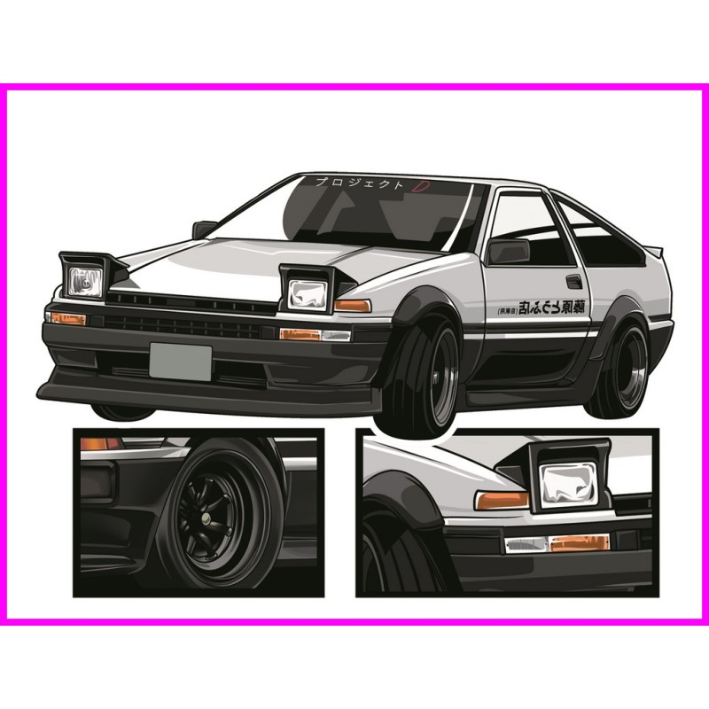 Trueno AE86 Toyota Initial D Keychain Portachiavi JDM Acrylic k224