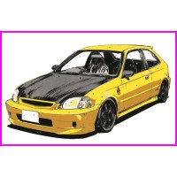 Honda Civic EG6 Initial D Keychain Portachiavi JDM Acrylic